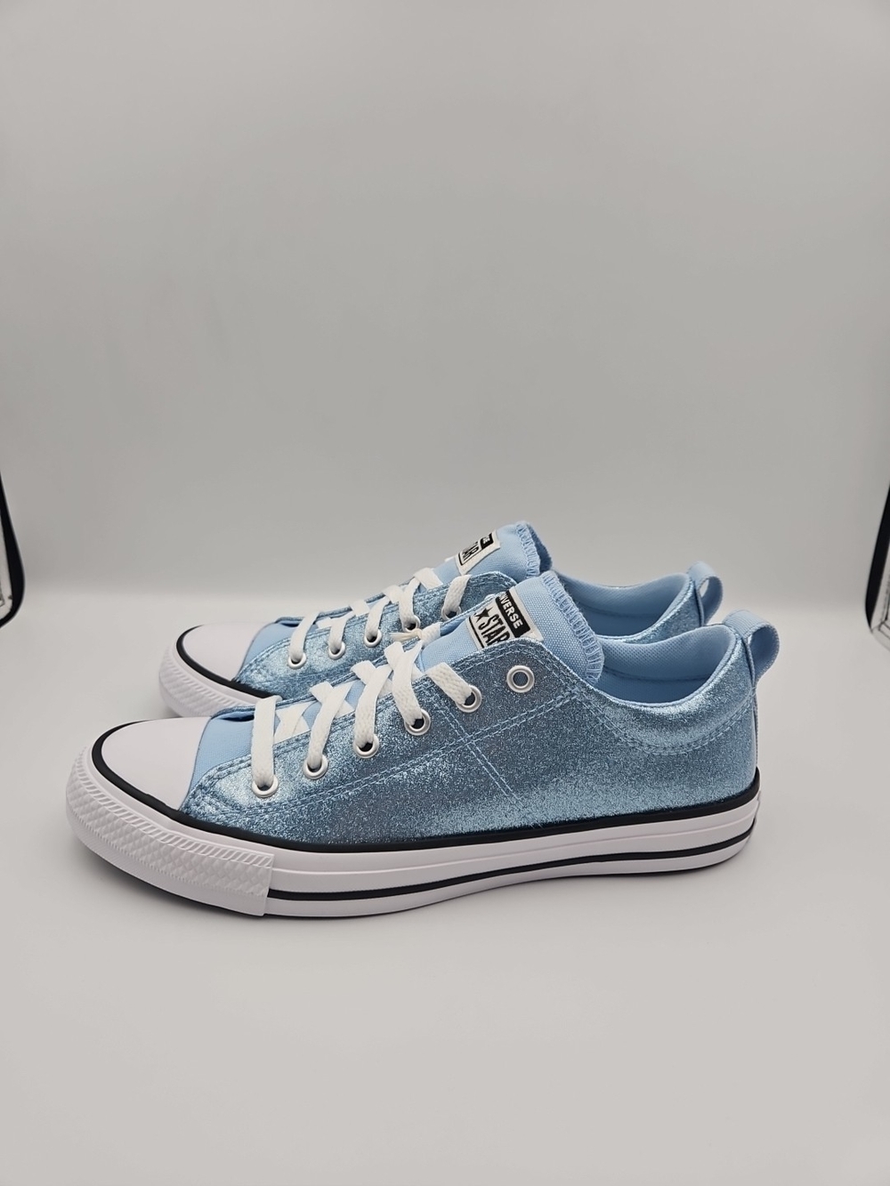 Converse Kids Sparkle Low Top Sneakers in Light Blue